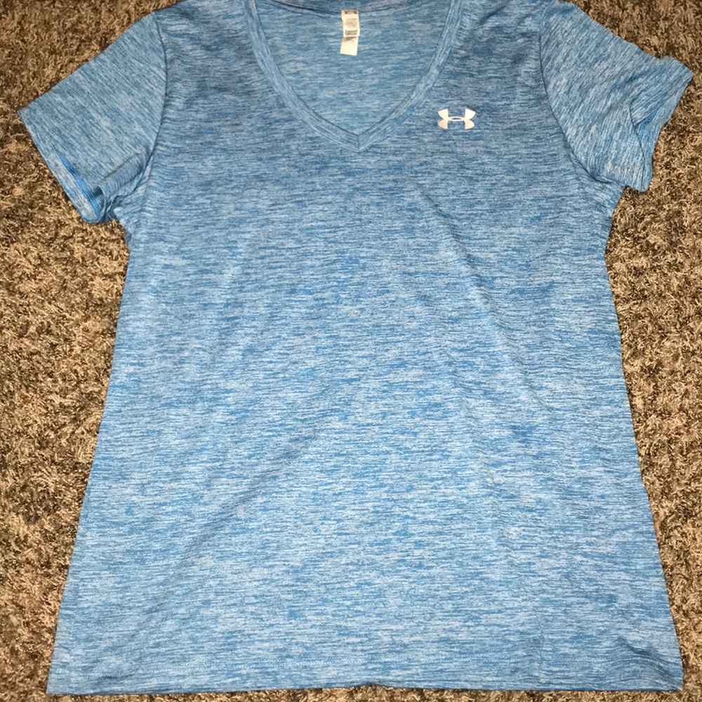 Size M Under Armour blue vneck workout shirt!’
